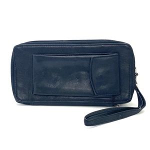 Kenneth Cole Men's Black Leather Organizer/Murse/Wristlet
